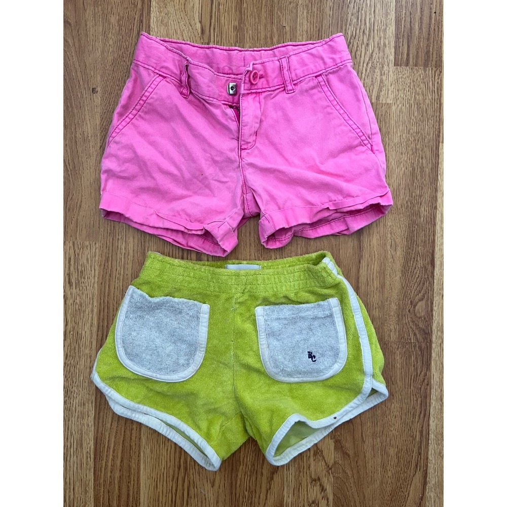 GapKids Pink Chino Shorts & Bobo Choses Lime Terry Cloth Shorts Bundle Size 6